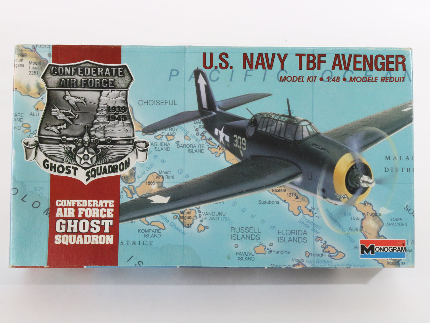 Us Navy TBF Avenger Fighter Plane Monogram Plastic Airplane Kit 1:48 5210