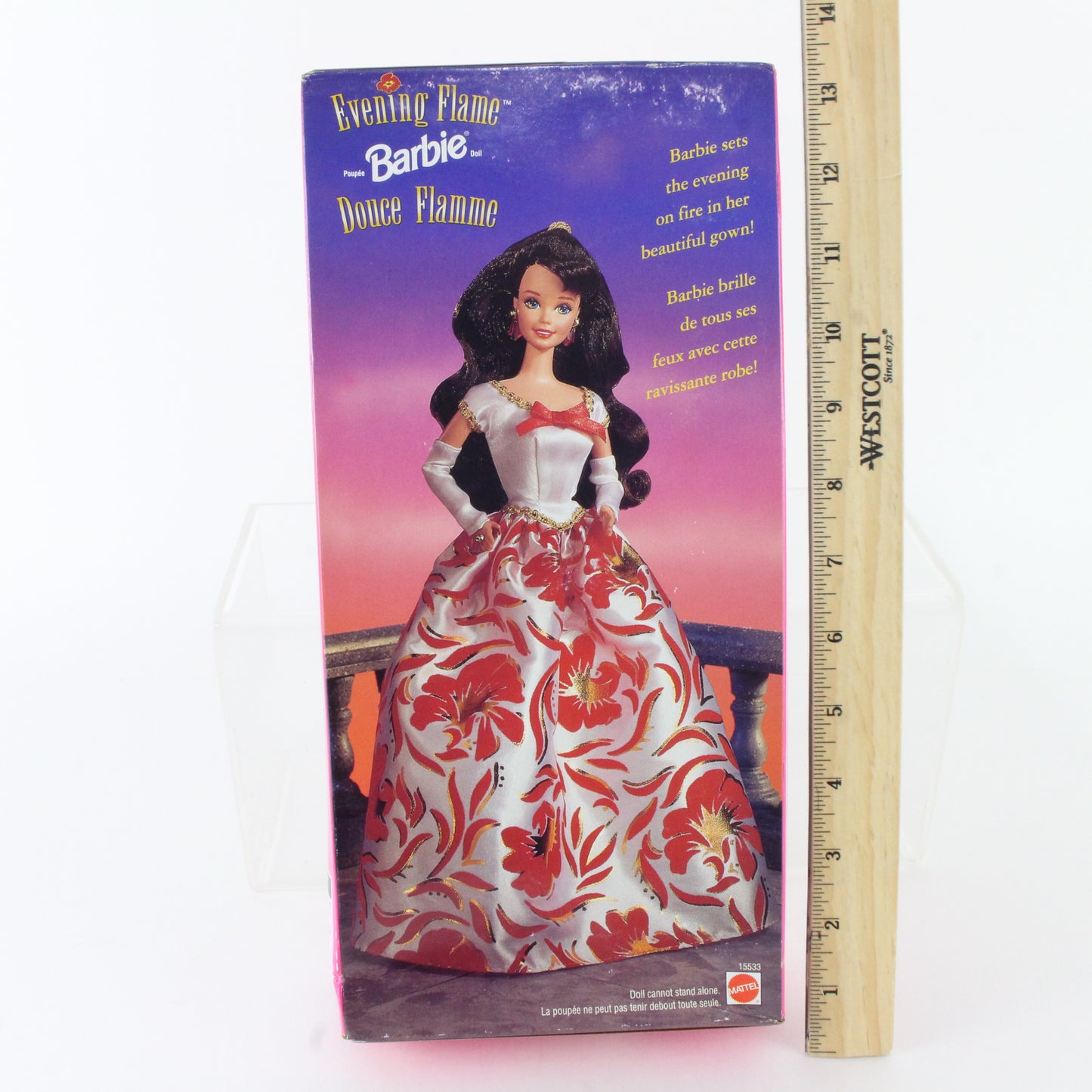 Evening Flame Barbie Brunette With White And Red Gown 15533 Canadian Release