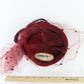 Adolfo Ii Ladies Boutique Red Wool Felt Pillbox Hat W/ Feathers 6 3/4 54cm