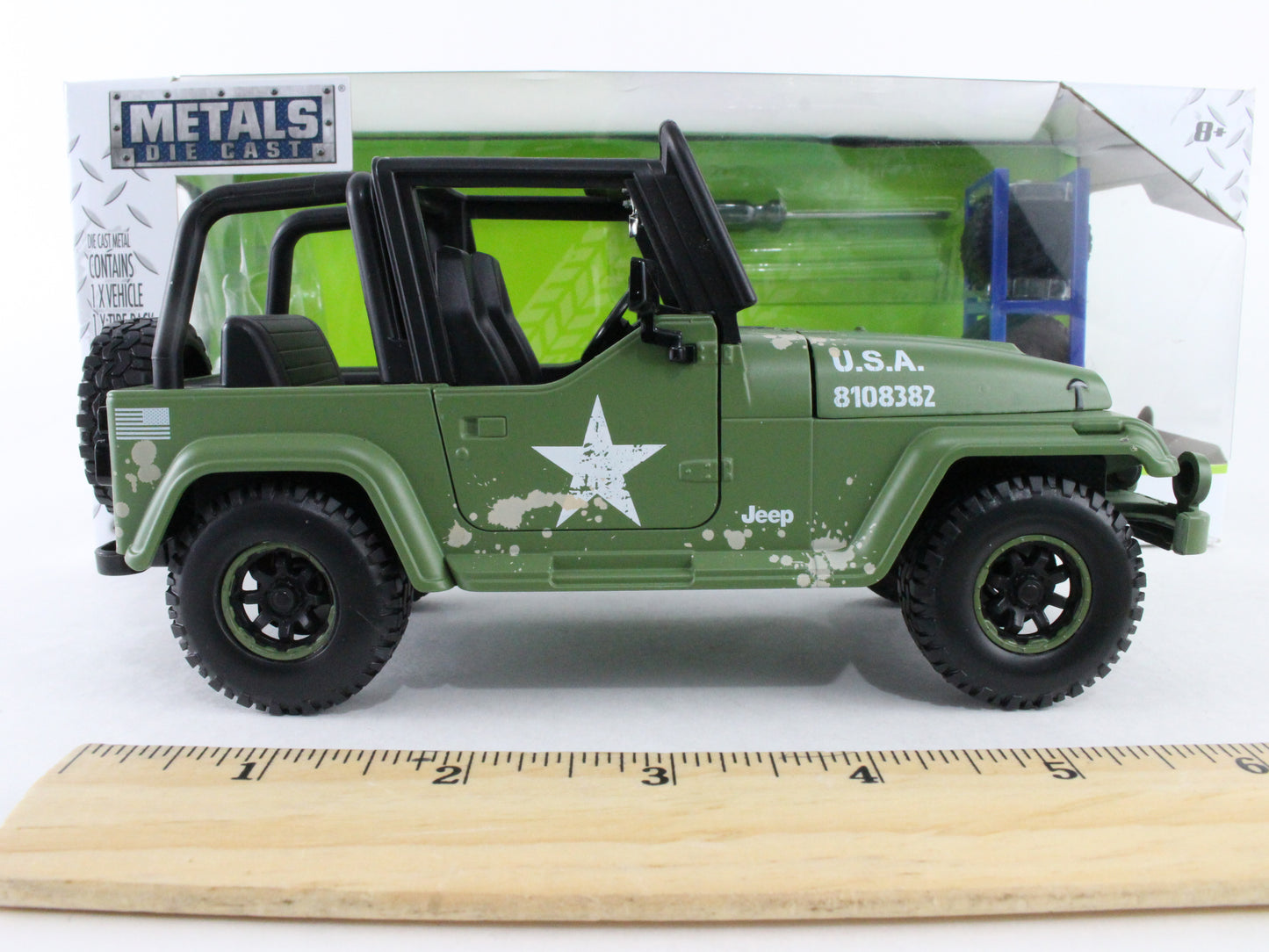 1992 Jeep Wrangler ARMY Dirty Version Just Trucks Jada 1:24 Scale Model 30520