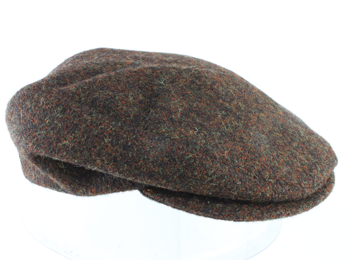 Harris Tweed Mens Vintage Brown Mix Hand Woven Tweed Sport Cap S