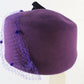 Sandra New York Elegant Purple Wool Felt Ladies Dress Hat W/ Beads 7 56cm