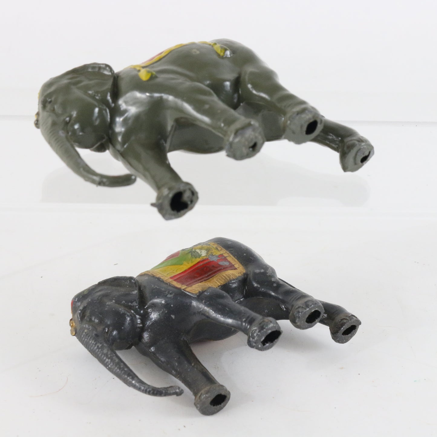 Lot Of 2 Elephants W/ Blankets Metal LEAD 3.5��� Britains or Similar