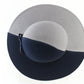 Sonni of California Ladies Navy Blue and Gray Wool Felt Boutique Hat 6 3/4 54cm