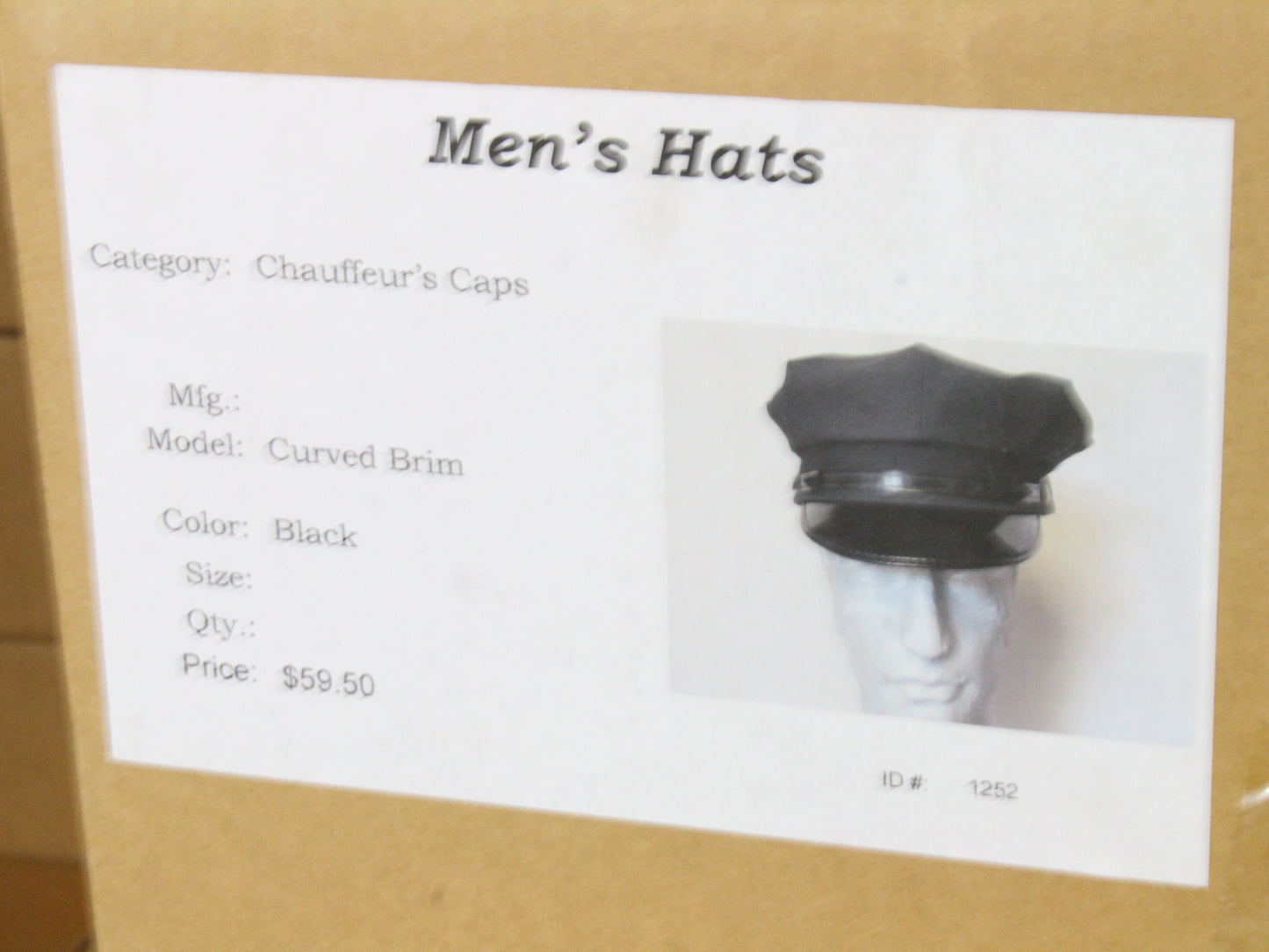 Mens Black Chauffeur Cap UNITE Quality Made for Business MULTIPLE SIZES