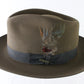 Stetson the Sovereign Mens Tawny Brown Felt Fedora W/ Feathers MULTIPLE SIZES