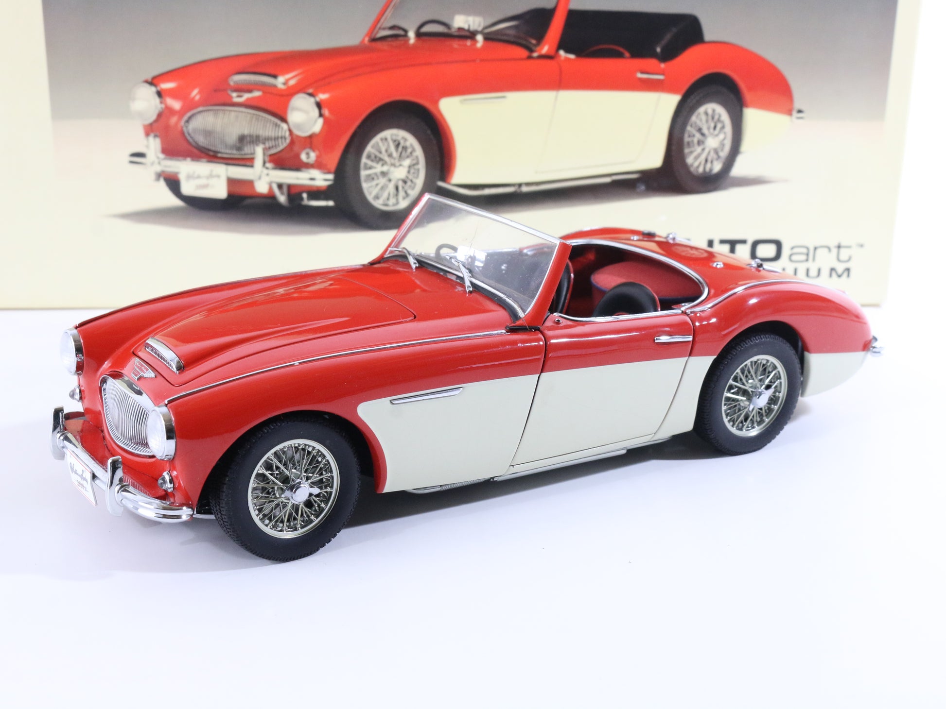 1961 Austin Healey 3000 MKII Red Rh Drive Autoart Millennium 1:18 Model 70721, 1:18 diecast Model, 1:18 rare model, high end diecast, Auto Art 1:18, AUTOart high end diecast, Autoart 1:18