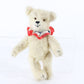 Vintage Sarah Bears Teddy Bear White W/ Red White Blue Ribbon 10" Glass Eyes