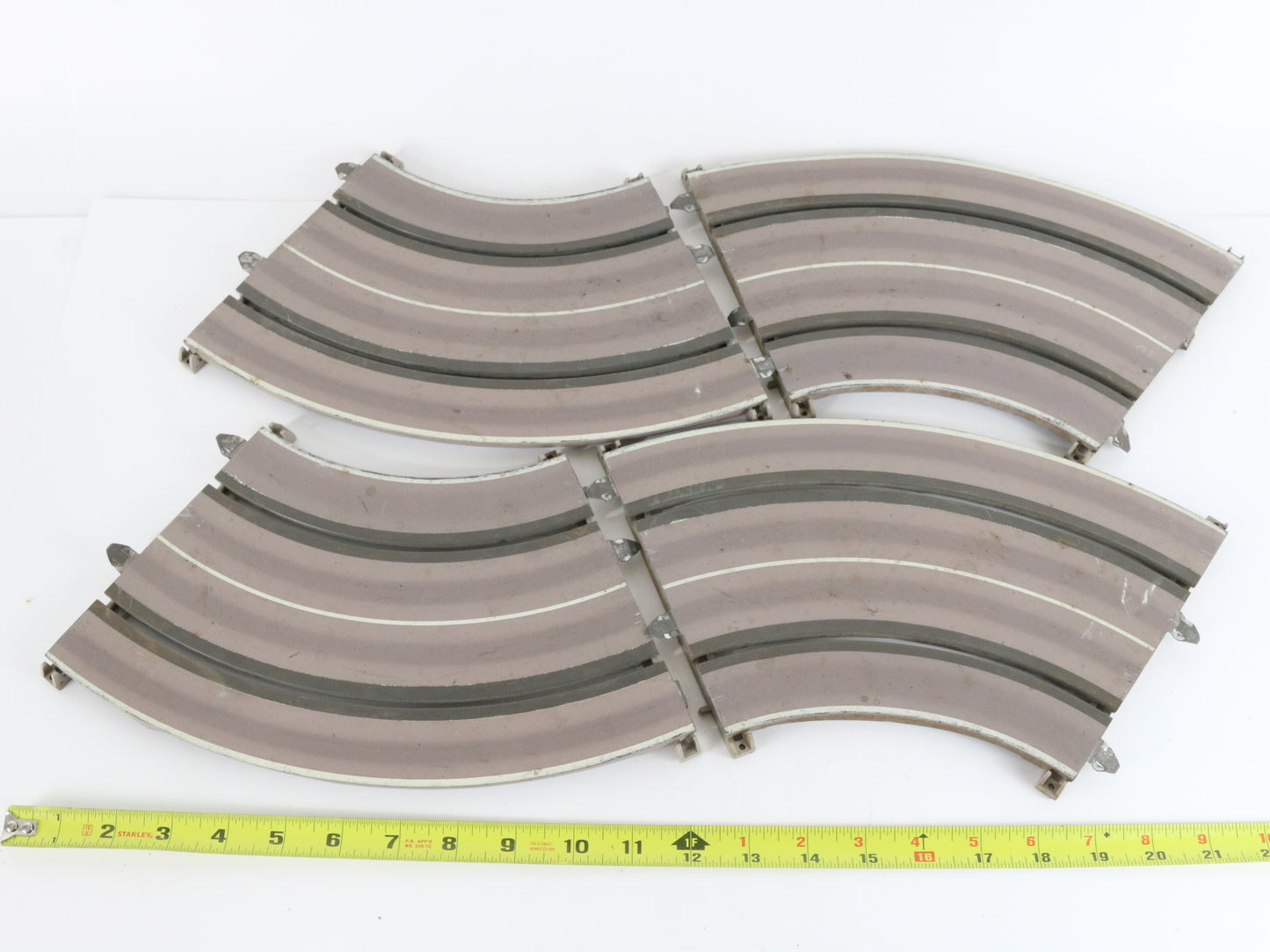 Lot Of 20 Straight & Curved Tin Metal Slot Car Track 10.5��� Early Faller AMS?