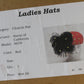 Sonni of California Ladies Fancy Red Felt Hat W/ Black Feathers 7 1/8 57cm