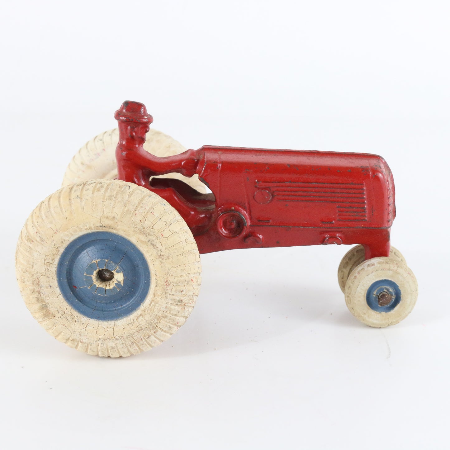 Arcade Red Cast Iron Tractor W/ Balloon Tires 5.5"