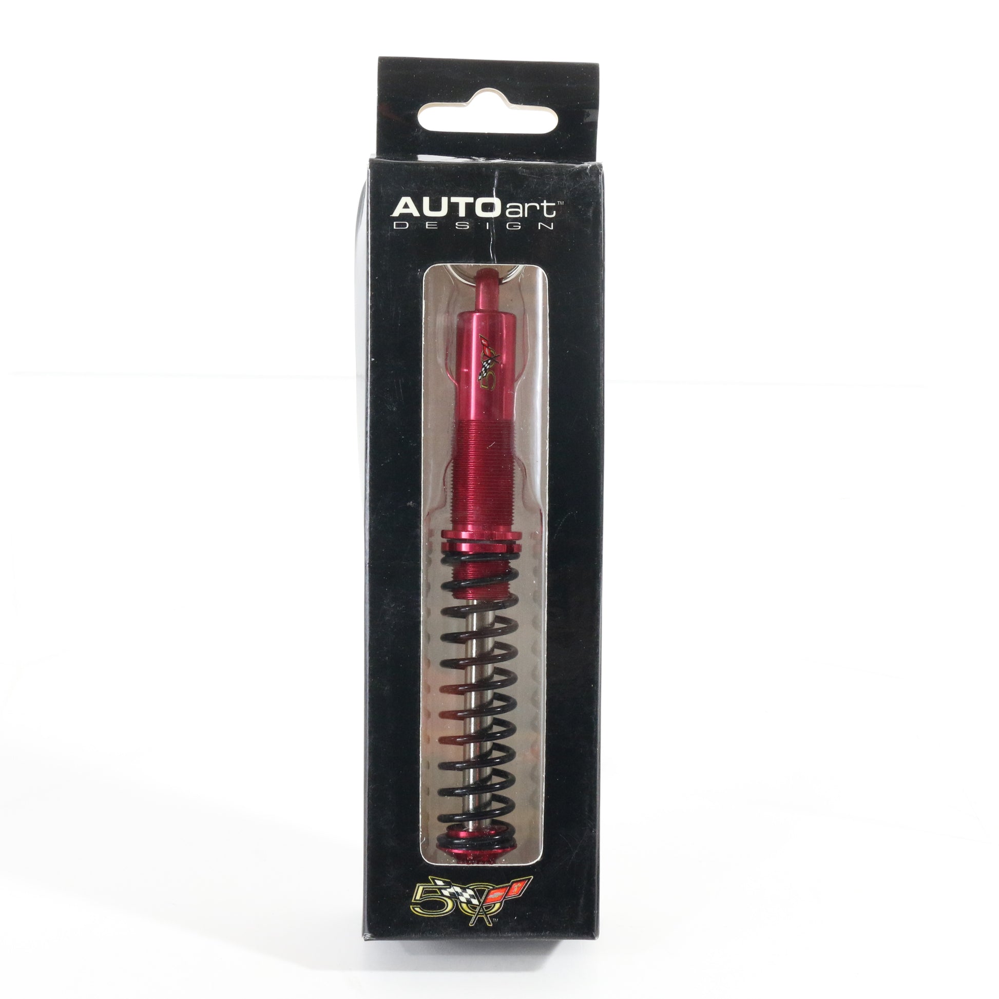 Red Suspension Ball Pen Long Chevrolet 50th Anniversary Keychain Autoart