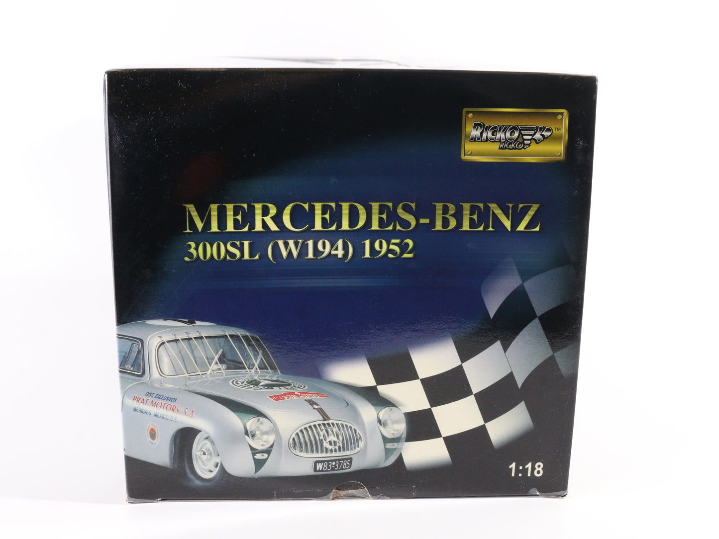 1952 Mercedes Benz 300sl W194 #4 Silver Green Ricko 1:18 Model Car 32115