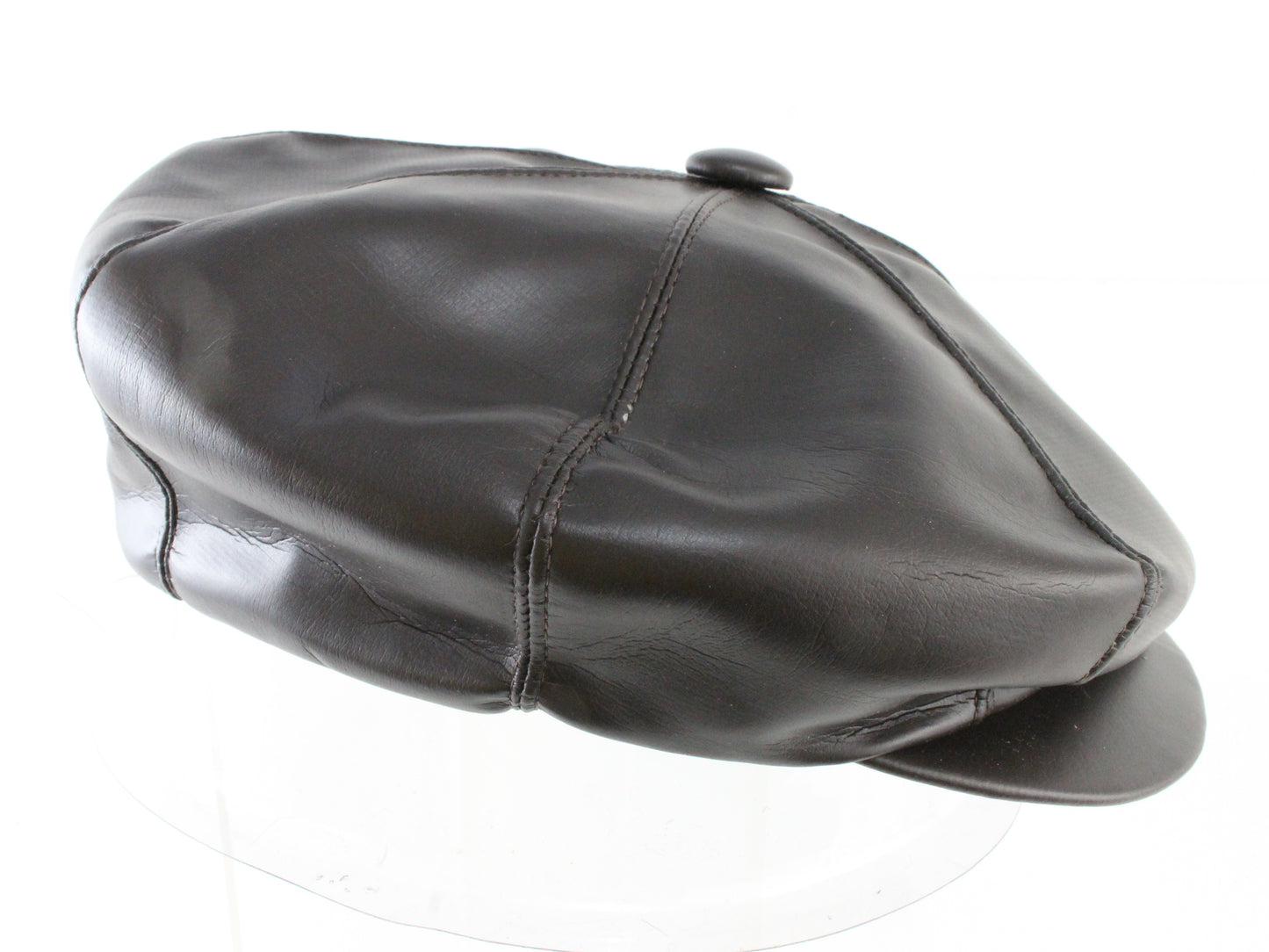 Mens Vintage Brown Faux Leather Eight Quarter Cap MULTIPLE SIZES