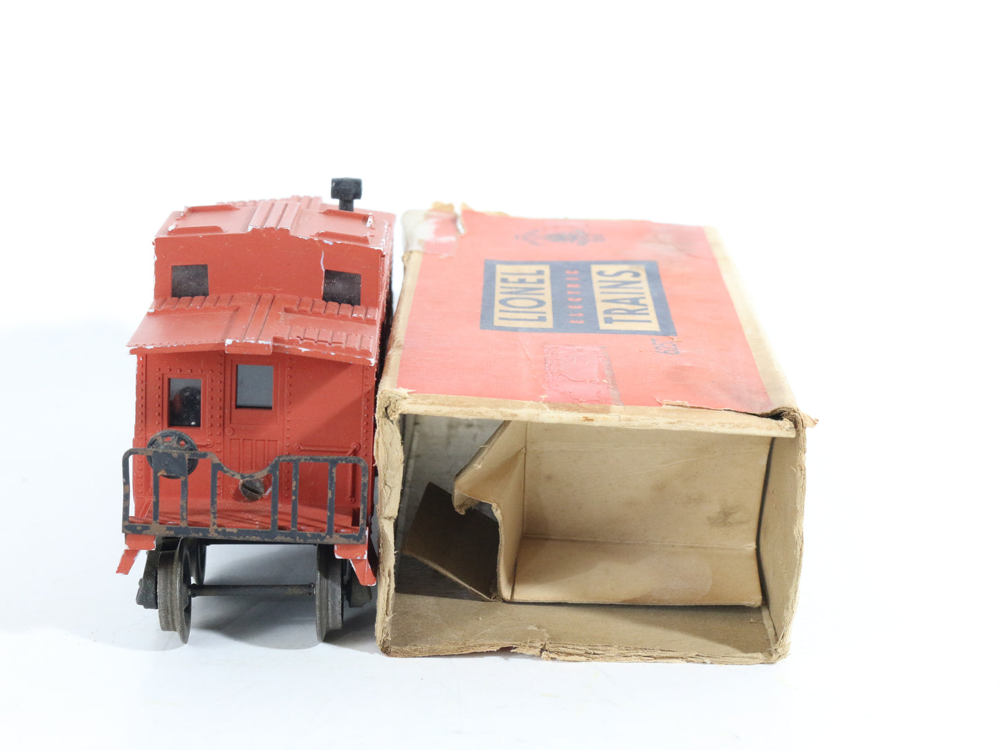 Lionel O Postwar 6257 Southern Pacific SP Plastic Red Caboose W/ Box EARLY VAR.