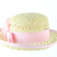 Sonni of California Ladies Boutique Natural Tan Straw Hat W/ Pink Trim 7 56cm