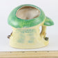 Vintage Pixie Elf Blue With Mushrooms Ceramic Planter 4 In