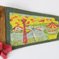 Seattle Space Needle USA Vintage Green Felt Fabric Flag Pennant 10.25��� DAMAGED