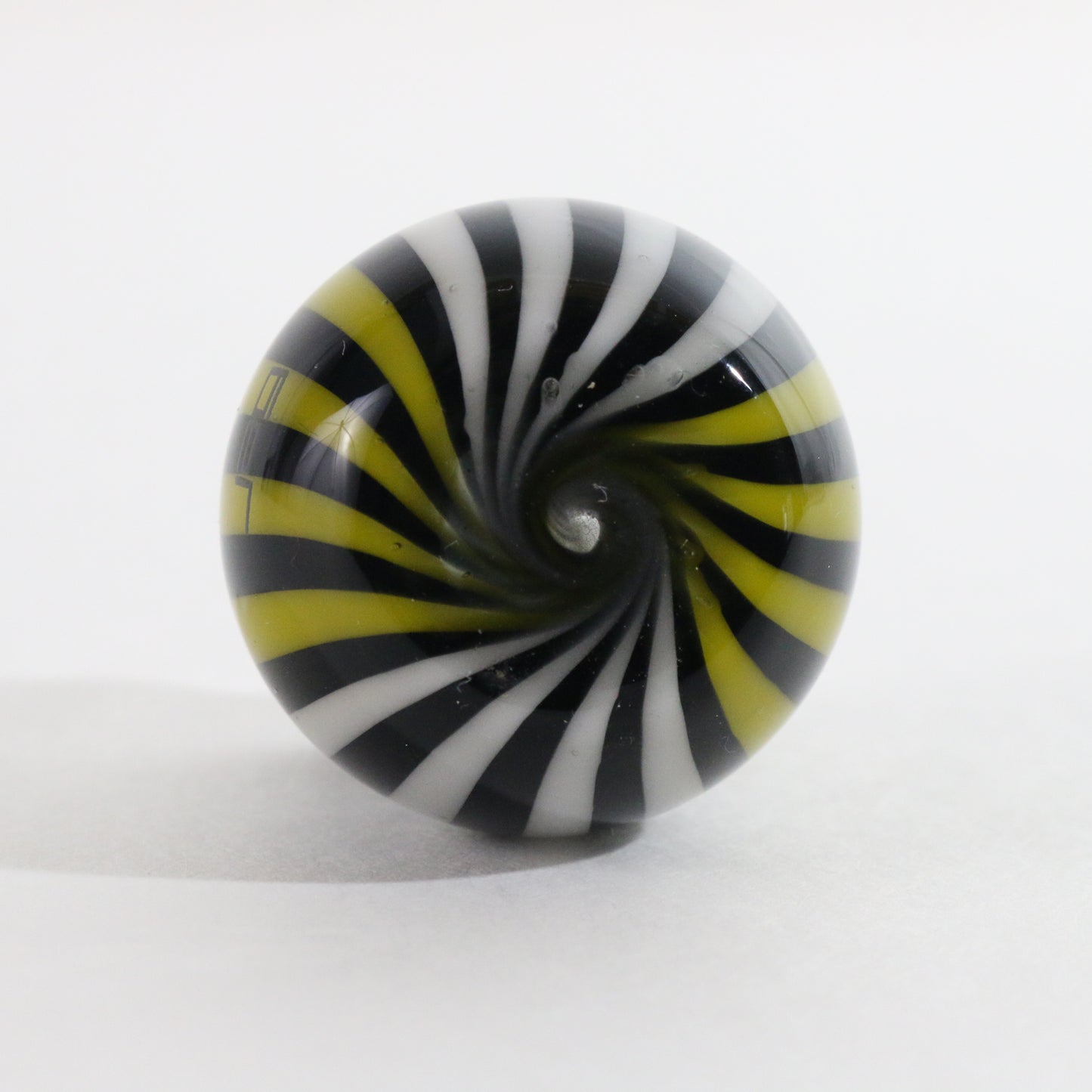 JAG Just Another Gallery Glass Money Bag Black White Yellow Swirl #4 1.25"