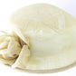 Marzi of Italy Ladies Elegant Pale Green Straw W/ Rose Church Hat Size 7 56cm