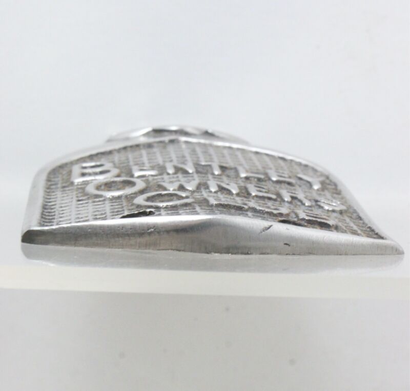 Bentley Owners Club 3.5" Metal Badge Emblem 1920s-1930d Era Silver Plated