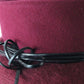 Marzi Of Italy Ladies Handmade Maroon Felt Hat W/ Black Ribbon 7 3/8 59cm