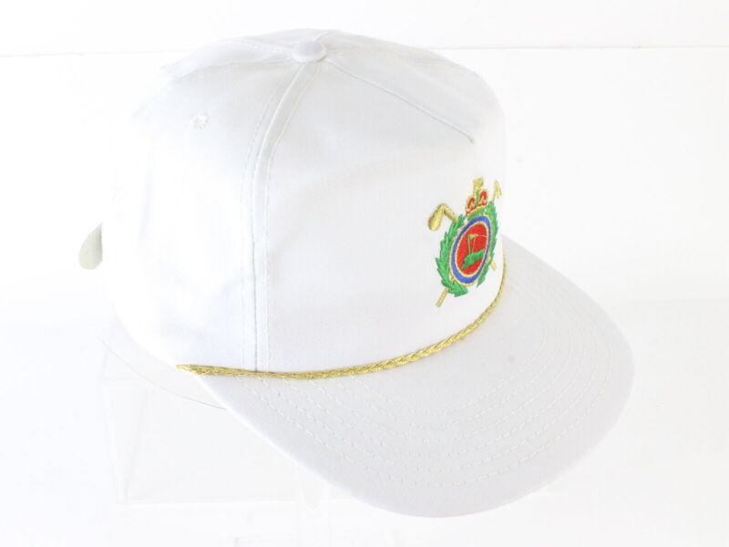 Langenberg Hat Co Mens White Golf Cap W/ Emblem One Size RETRO