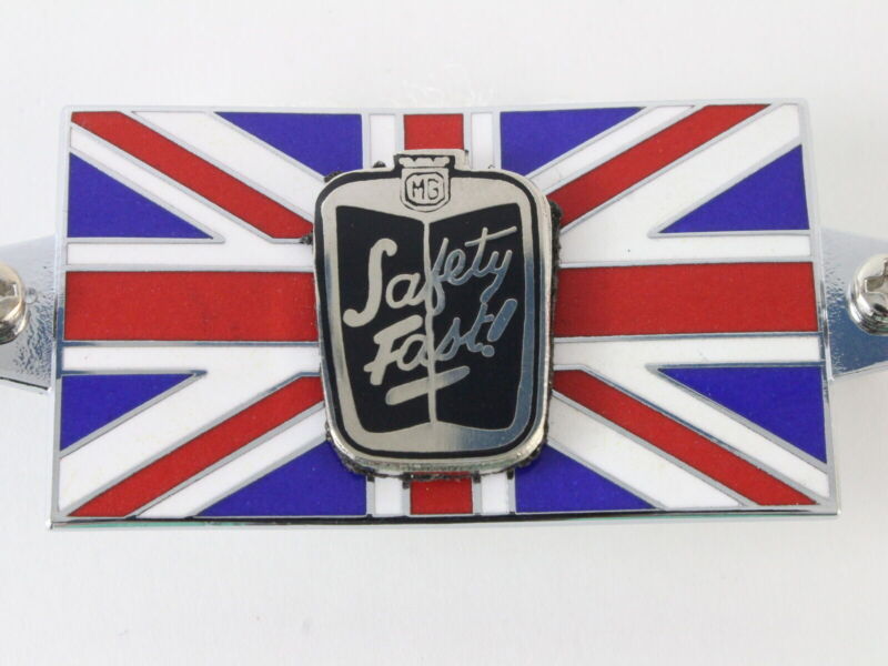 MG Safety Fast British Flag 2" Metal Emblem Badge