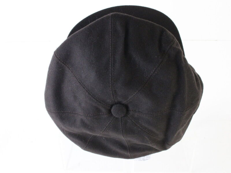 Borsalino Mens Brown Felt Ivy Cap SMALL Newsboy Style 8 Qtr Cap