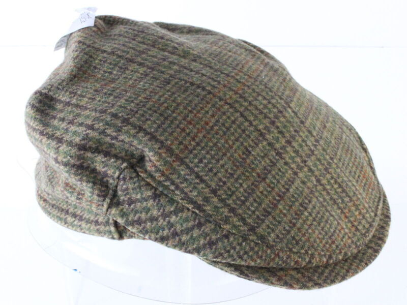 John Hanley & Co Ltd Mens Brown Plaid Ivy Cap NEWSBOY CAP 7 1/8 57cm