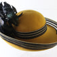 Brenda Waites Bolling Ladies Camel And Black Wool Felt Hat W/ Feathers 7 56cm