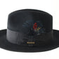 Stetson the Sovereign Mens Black Felt Fedora W/ Black Feather MULTIPLE SIZES