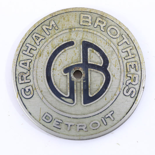 Graham Brothers GB Detroit Antique Automobile Emblem Badge 2.25"