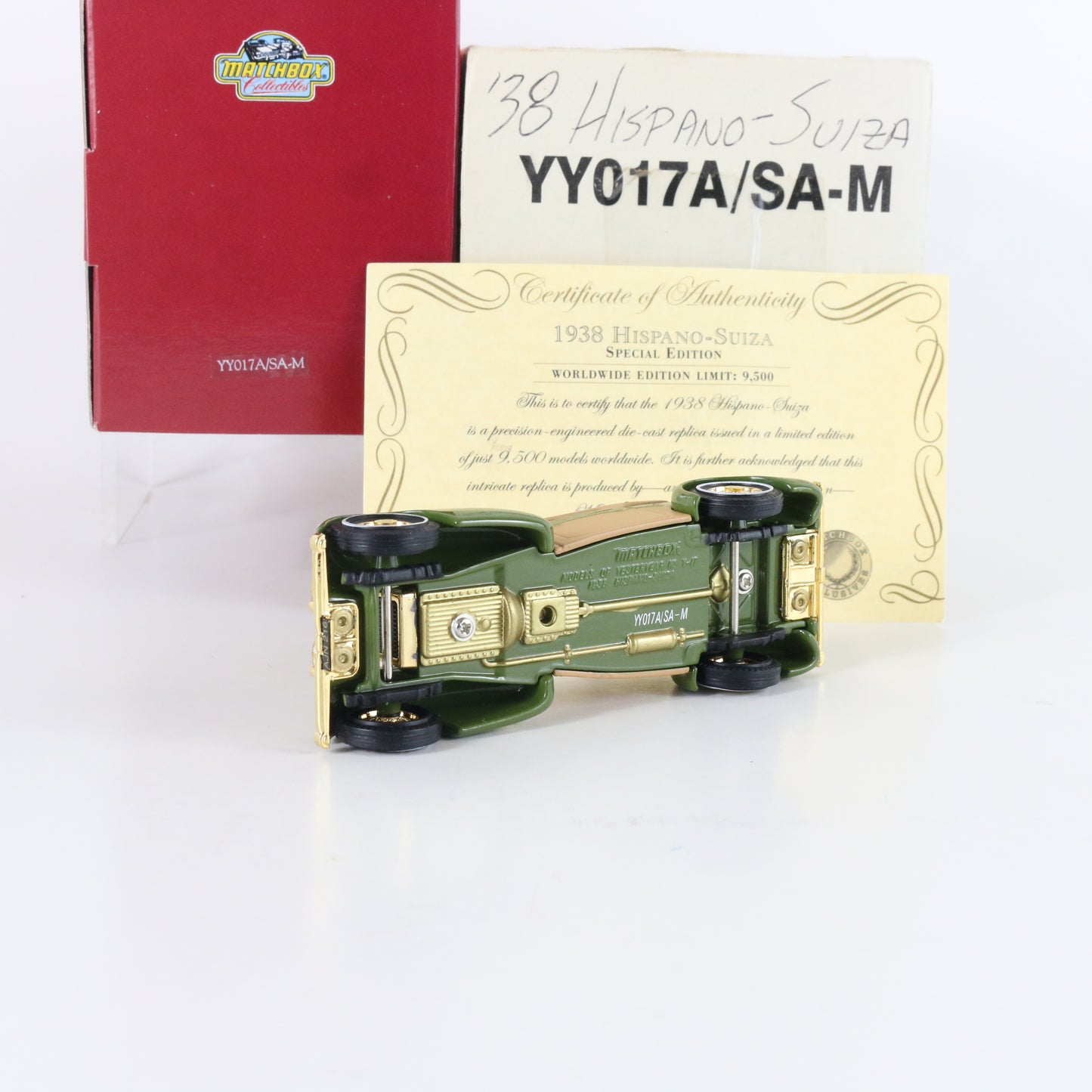 1938 Hispano Suiza Green & Tan Special Le Dinky Yesteryear Matchbox 1:43