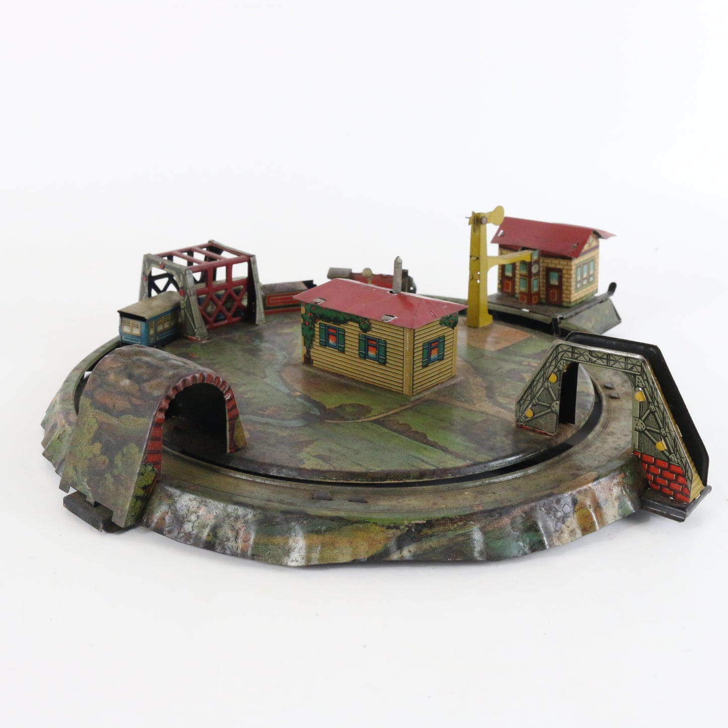 Johann Distler Miniature Scenic Railway Mechanical Windup Toy ca. 1925 11.5"