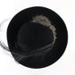 Mr John Classic Ladies Black Wool Felt Boutique Hat W/ Feathers 7 56cm