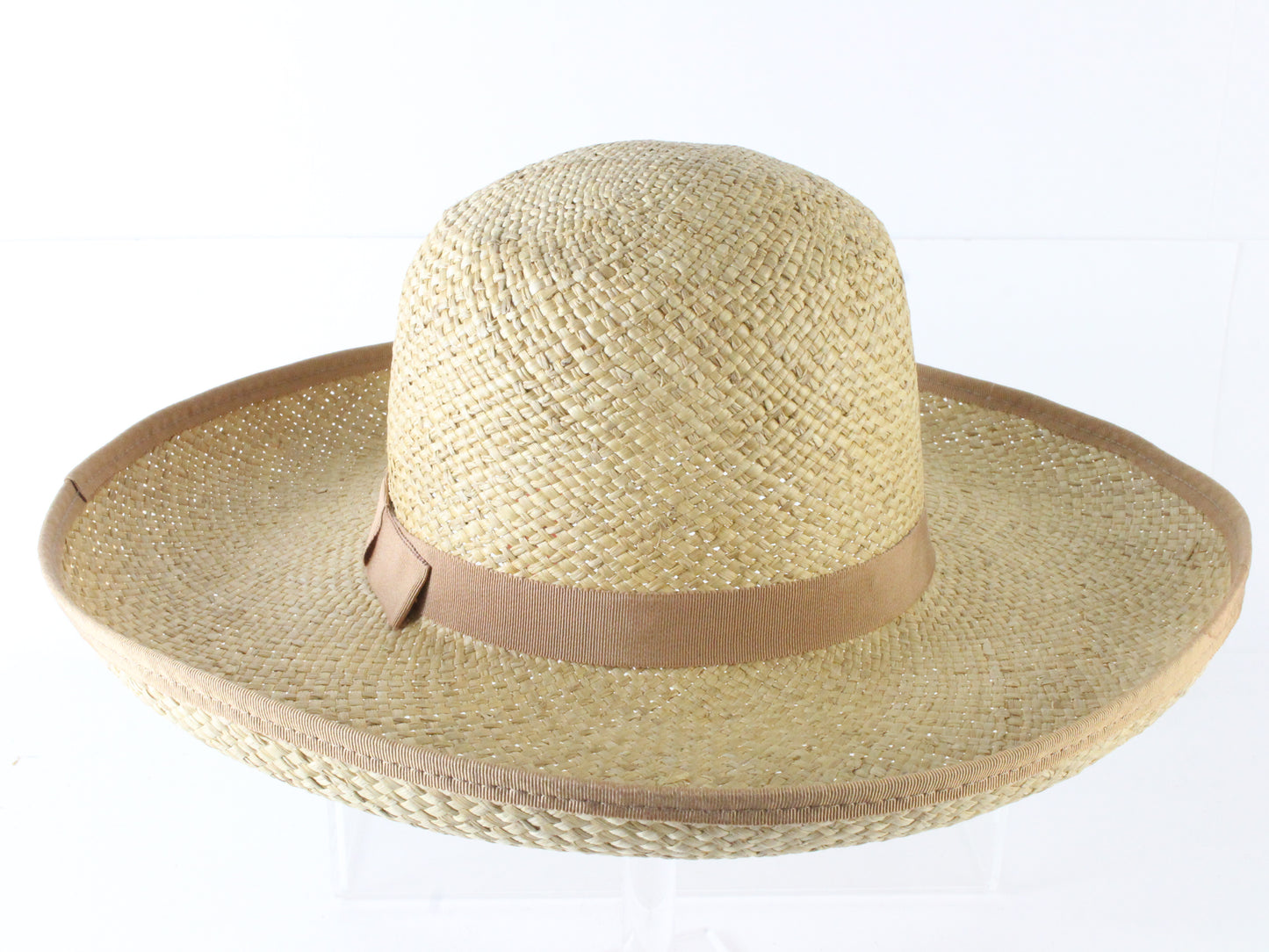 Peralta Place Ladies Natural Straw Summer Hat W/ Tan Band MULTIPLE SIZES