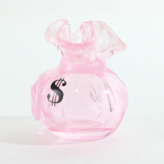 JAG Just Another Gallery Glass Money Bag Pink #8 Signed 1.5"