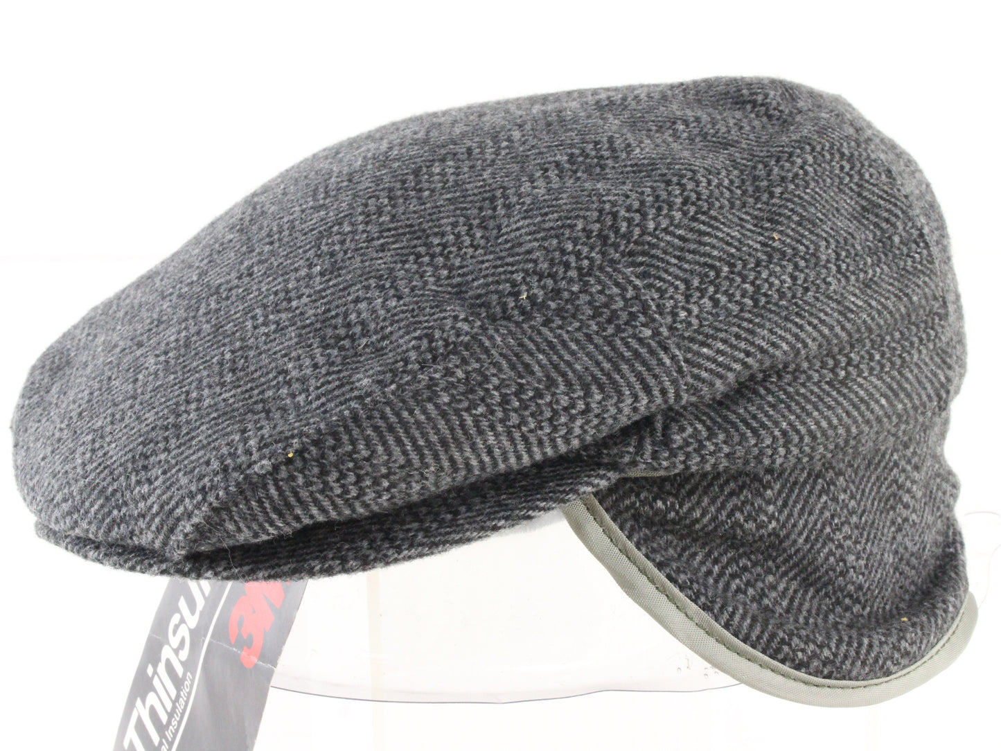 Bee Hats Thinsulate Mens Vintage Gray Mix Sport Cap W/ Ear Flap S