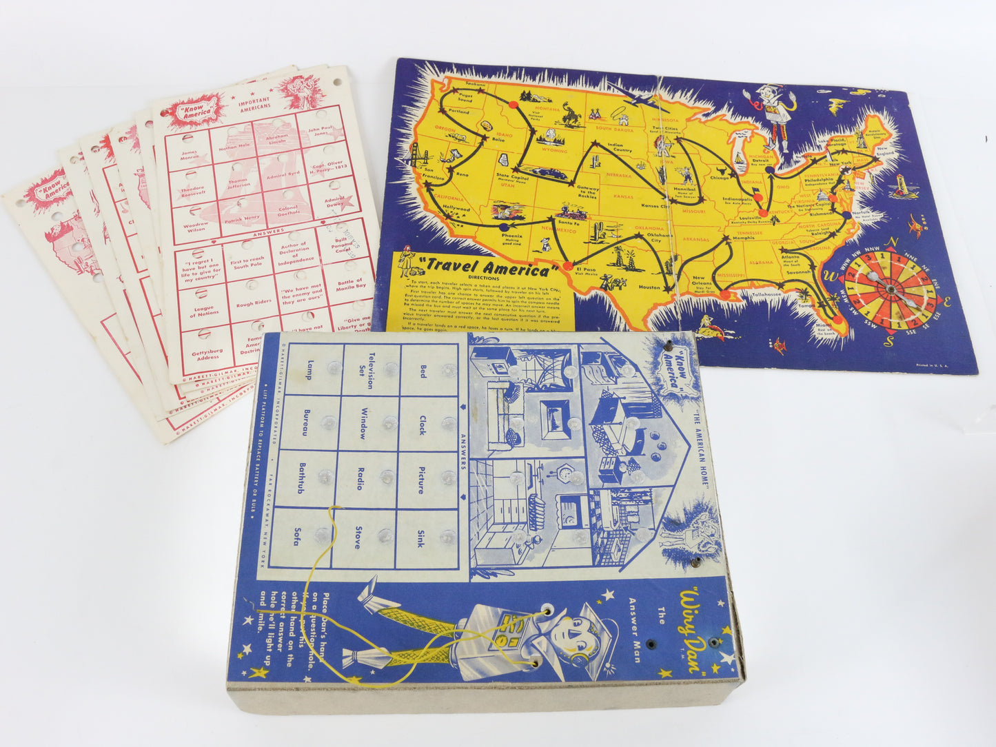 Vintage 1950s Travel America Electric Educational Action Game Wiry Dans 603