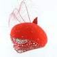 George Zamaul Couture Ladies Red Felt Boutique Hat W/ Rhinestones 6 7/8 55cm