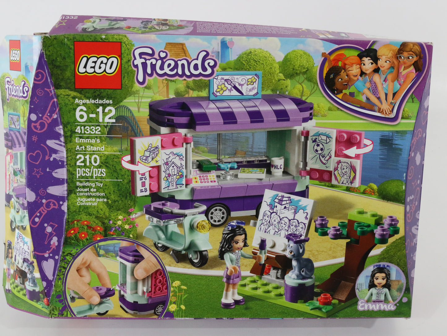 Lego Friends Emmas Art Stand Partly Built Set 41332 W/ Box & Instructions