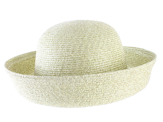 Georgie Ladies Boutique Gold Straw Like Summer Hat MULTIPLE SIZES