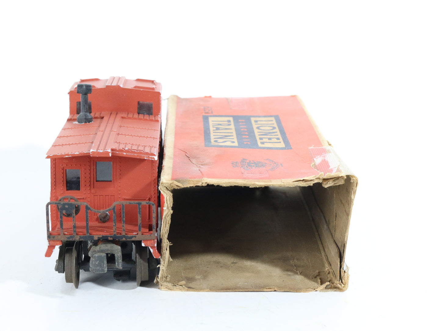 Lionel O Postwar 6257 Southern Pacific SP Plastic Red Caboose W/ Box EARLY VAR.