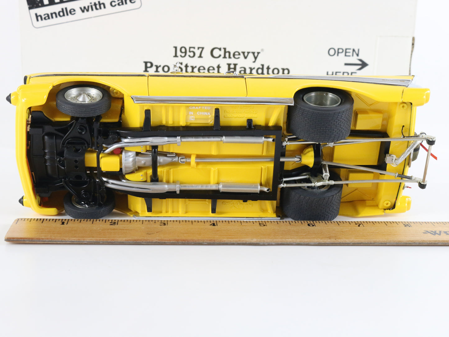 1957 Chevy Pro Street Hardtop Yellow Danbury Mint 1:24 Model Car