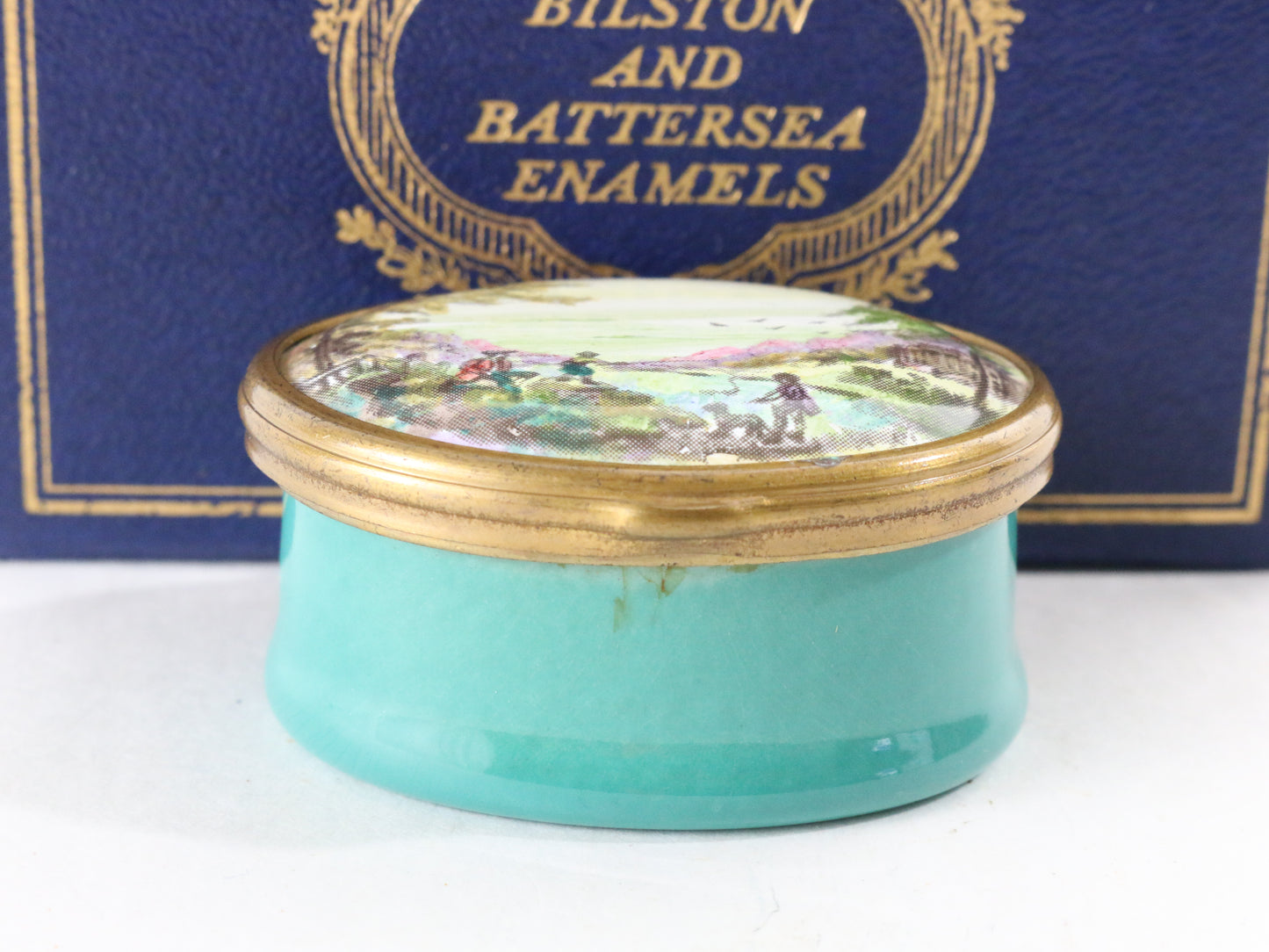 Halcyon Days Enamel Trinket Box The Pastoral Box Bilston & Battersea