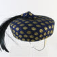 Sonni of California Ladies Fancy Royal Blue and Gold Wool Felt Hat 7 1/8 57cm