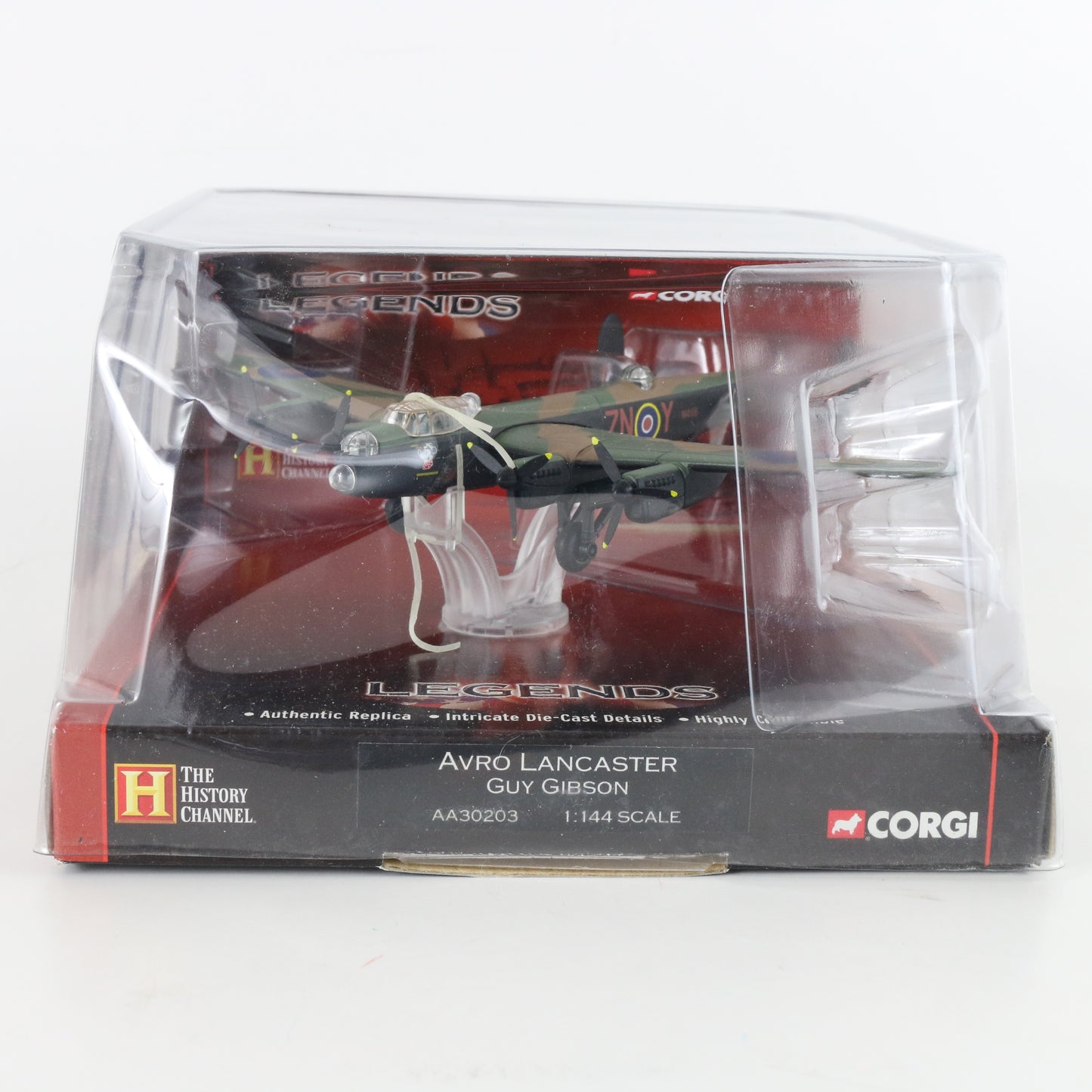 Avro Lancaster Bomber Plane Guy Gibson WW2 Aces Legends Corgi 1:144 Aa30203