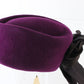 Sonni Of California Ladies Boutique Purple Felt Hat W/ Flower 7 1/8 57cm