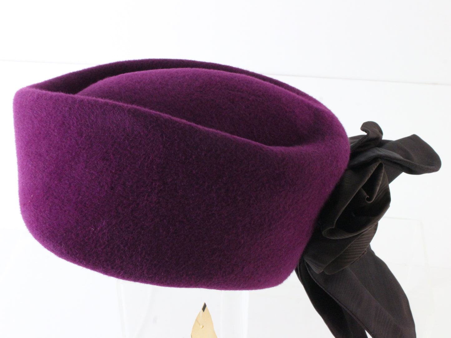 Sonni Of California Ladies Boutique Purple Felt Hat W/ Flower 7 1/8 57cm